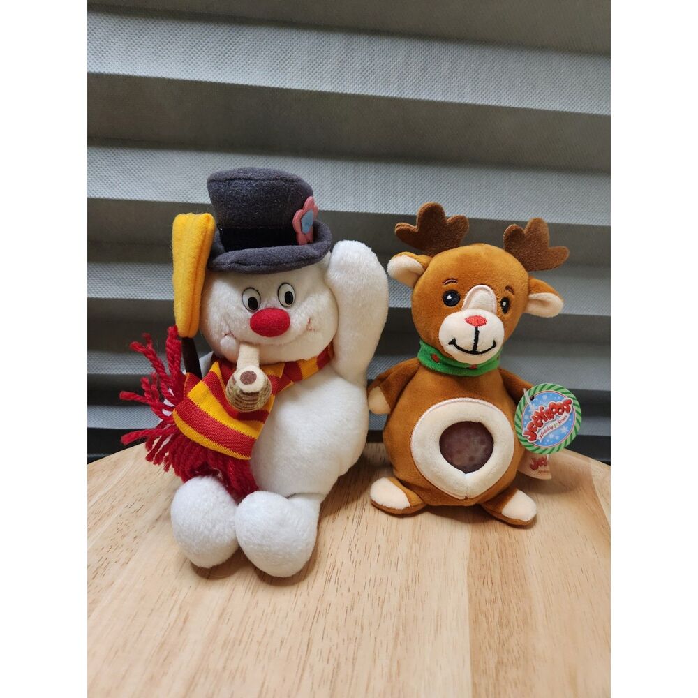Holiday Plush Bundle – Squish Reindeer + Frosty the Snowman - Lot of 2